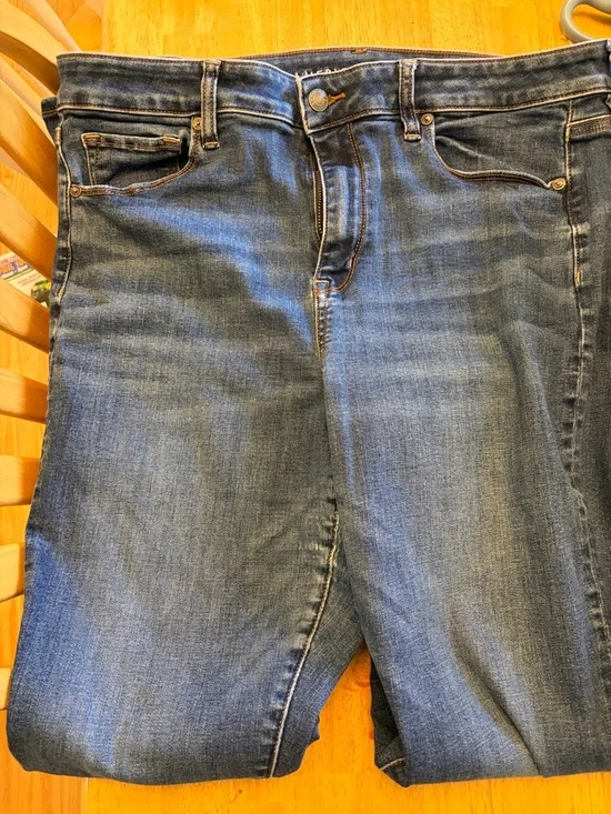 American Eagle Outfitters Women's Skinny Kick Jeans - Dark Blue Denim - Picture 5 of 5